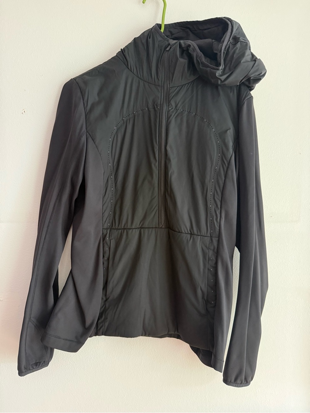 Lululemon Women’s Black Hooded Jacket - Lightweight Performance Layer, size 10